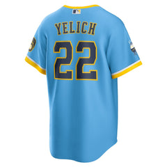 Christian Yelich Milwaukee Brewers Nike City Connect Replica Player Jersey - Powder Blue - Nike Lifestyle