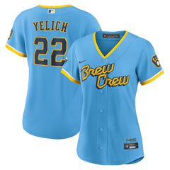 Christian Yelich Milwaukee Brewers Nike Women's City Connect Replica Player Jersey - Powder Blue - Nike Sale
