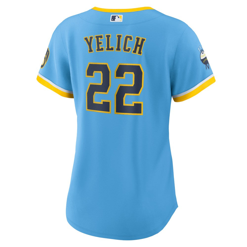 Christian Yelich Milwaukee Brewers Nike Women's City Connect Replica Player Jersey - Powder Blue - Nike Sale