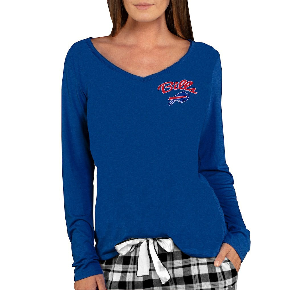 Buffalo Bills Concepts Sport Women's Marathon Knit Long Sleeve Lightweight V-Neck Lounge Top Royal