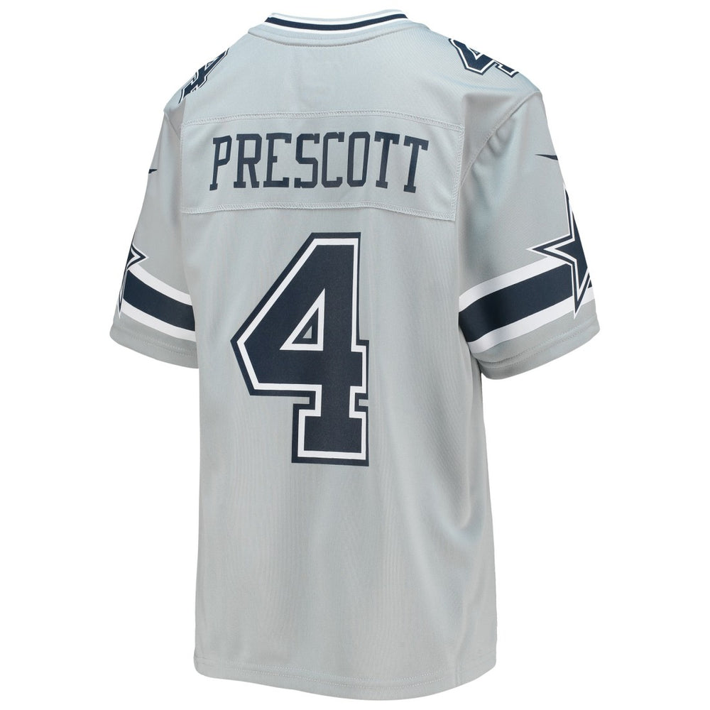 Nike Dak Prescott Dallas Cowboys Youth Inverted Team Game Jersey Silver