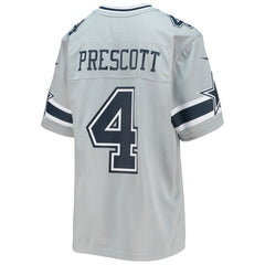 Nike Dak Prescott Dallas Cowboys Youth Inverted Team Game Jersey Silver
