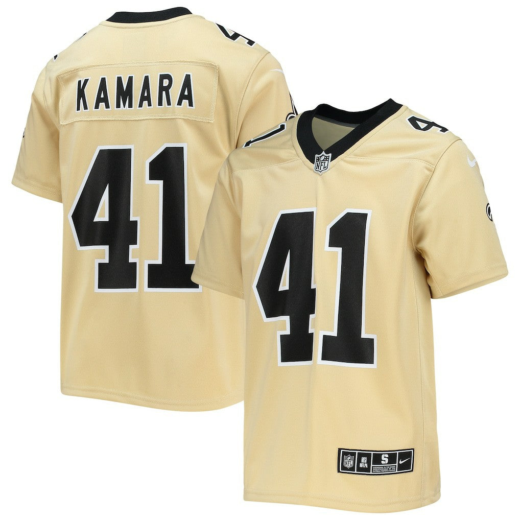 Nike Alvin Kamara New Orleans Saints Youth Inverted Team Game Jersey Gold