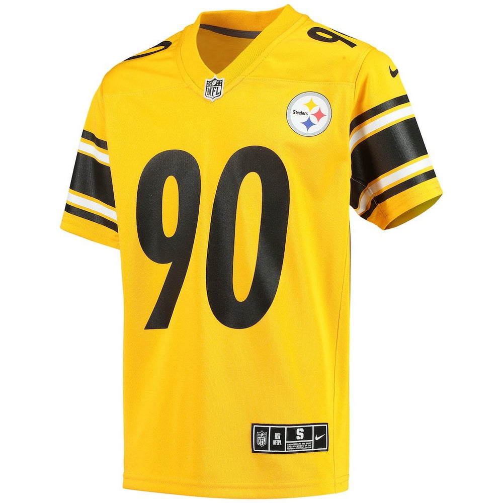Nike T.J. Watt Pittsburgh Steelers Youth Inverted Team Game Jersey Gold