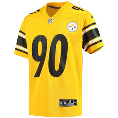 Nike T.J. Watt Pittsburgh Steelers Youth Inverted Team Game Jersey Gold