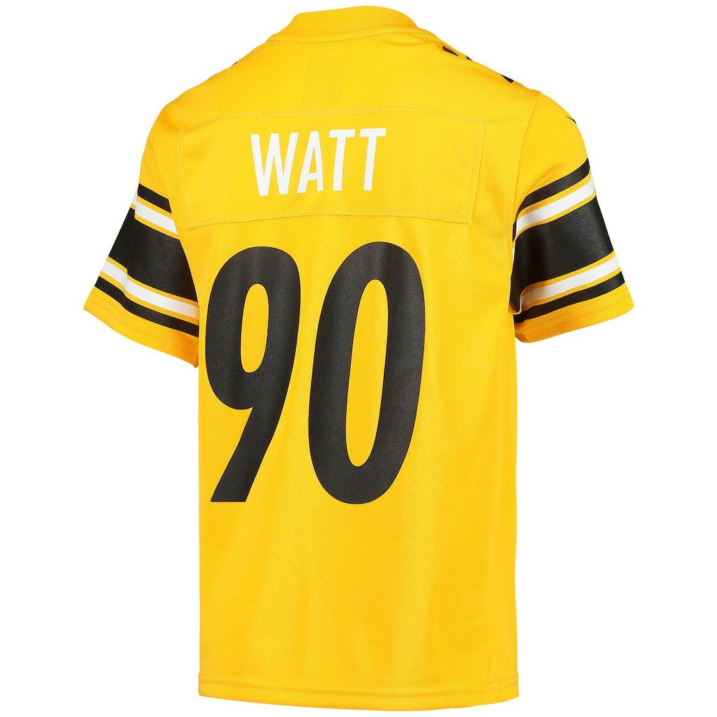Nike T.J. Watt Pittsburgh Steelers Youth Inverted Team Game Jersey Gold