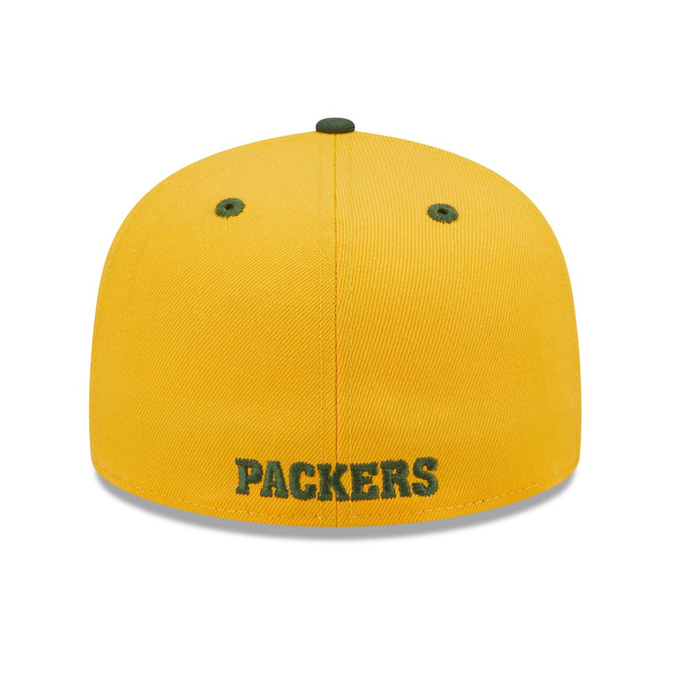 Green Bay Packers New Era Flipside 2Tone 59FIFTY Fitted Hat Gold/Green