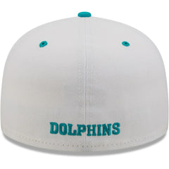 Miami Dolphins New Era Flipside 2Tone 59FIFTY Fitted Hat White/Aqua