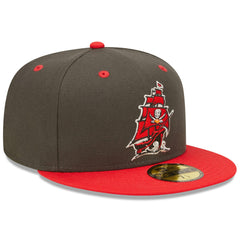 Tampa Bay Buccaneers New Era Flipside 2Tone 59FIFTY Fitted Hat Pewter/Red