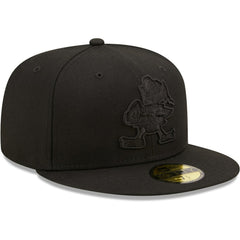 Cleveland Browns New Era Team Black on Black Alternate Logo 59FIFTY Fitted Hat