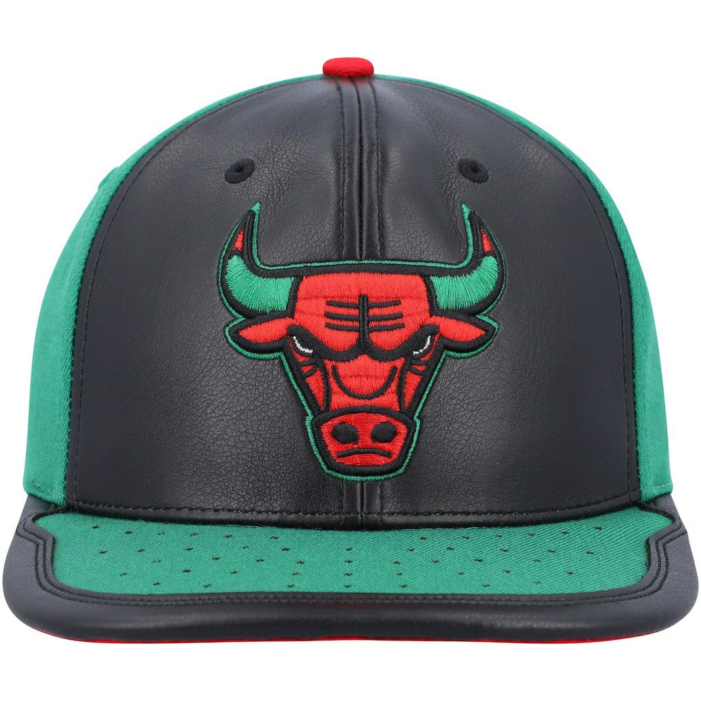 Chicago Bulls Day One Snapback Hat Black/Green | Mitchell & Ness online