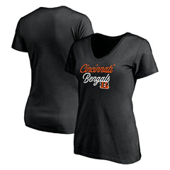 Cincinnati Bengals Women's Long Stride V-Neck T-Shirt Black