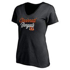Cincinnati Bengals Women's Long Stride V-Neck T-Shirt Black