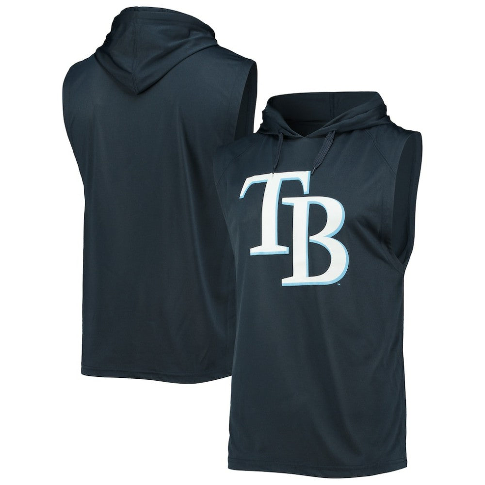 Tampa Bay Rays Stitches Sleeveless Pullover Hoodie - Navy - MLB Discount
