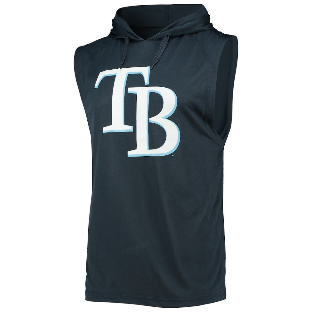 Tampa Bay Rays Stitches Sleeveless Pullover Hoodie - Navy - MLB Discount