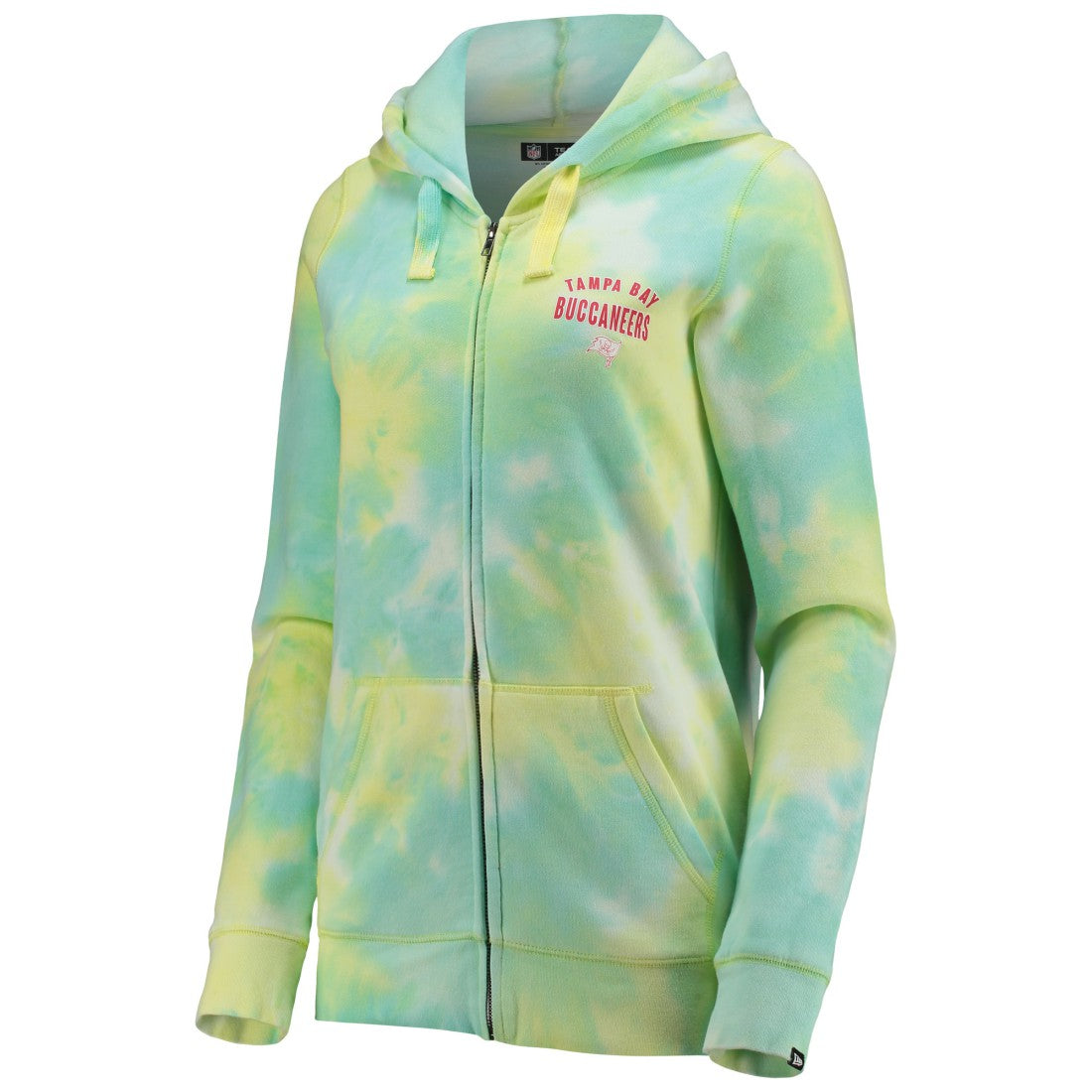 Tampa Bay Buccaneers New Era Women's Ice-Dye Full-Zip Hoodie White