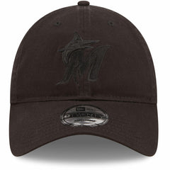Miami Marlins New Era Black On Black Core Classic 2.0 9TWENTY Adjustable Hat - New Era Sale