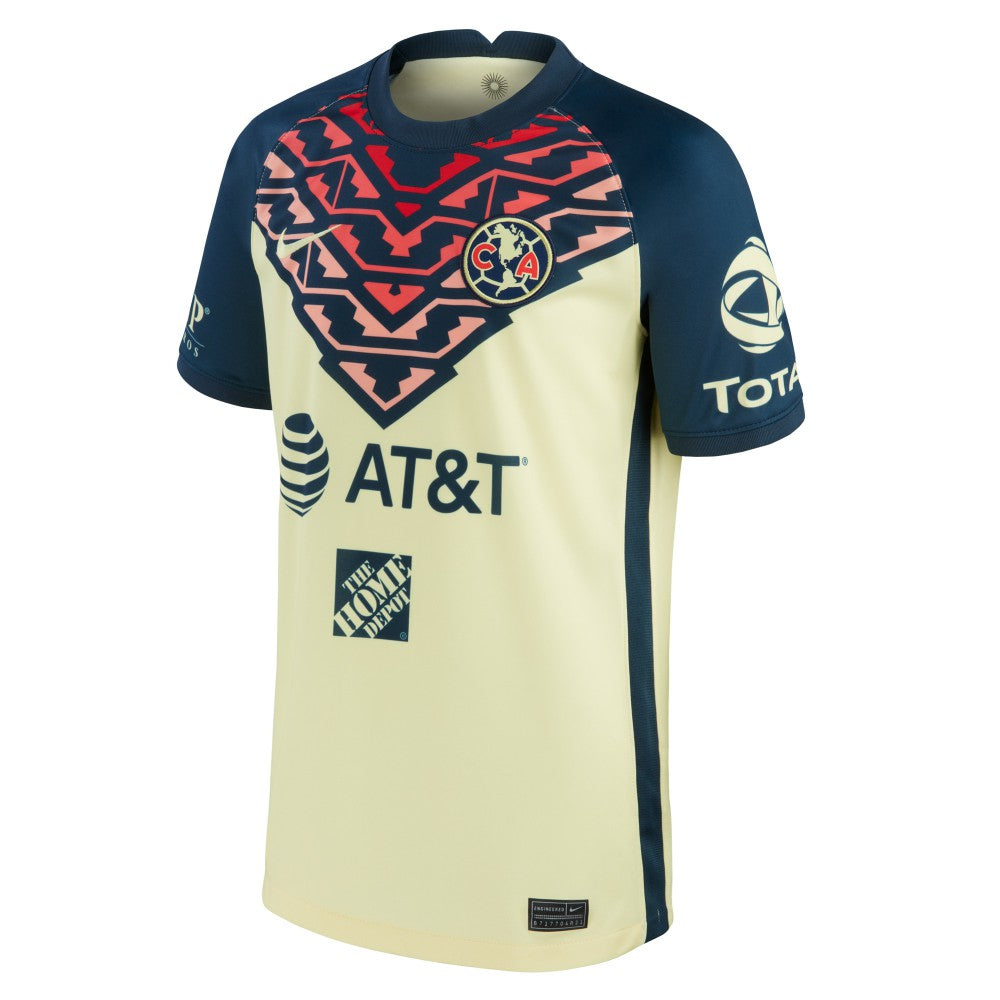 Club America Youth 2021/22 Home Breathe Stadium Replica Jersey Yellow - Nike outlet