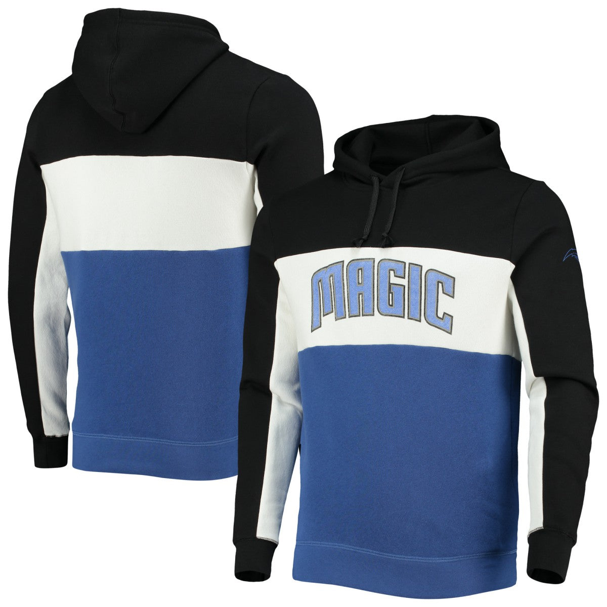 Orlando Magic Junk Food Wordmark Colorblock Fleece Pullover Hoodie Black/White