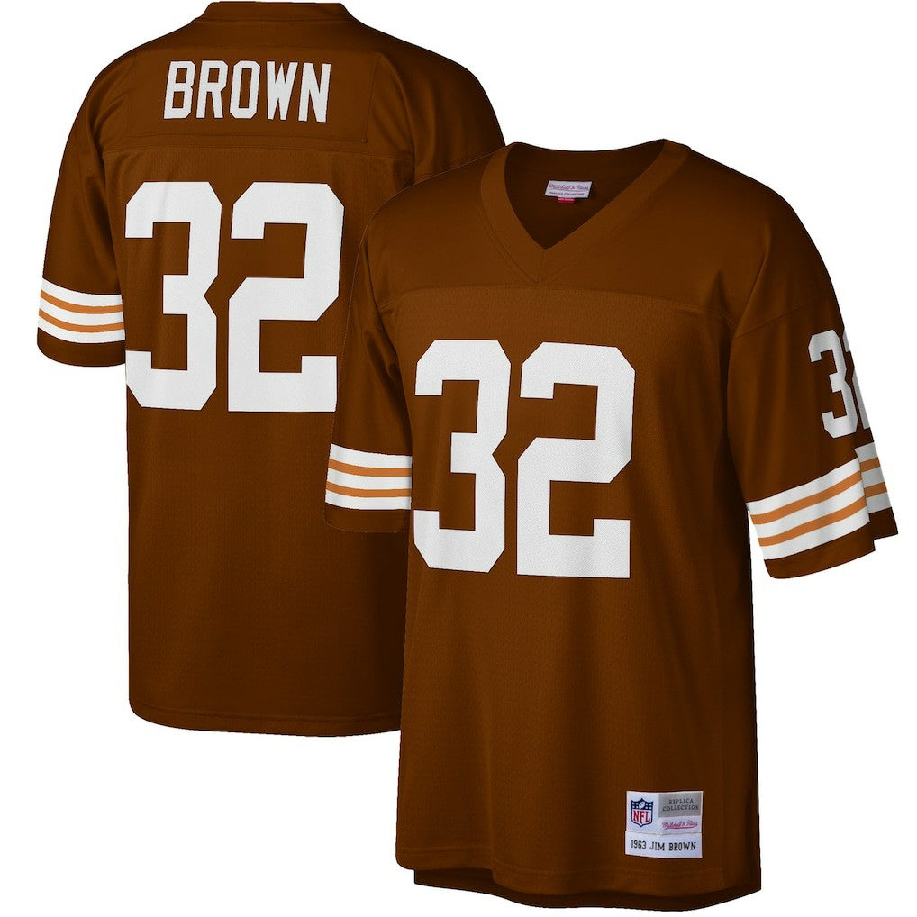 Mitchell & Ness Jim Brown Cleveland Browns Big & Tall 1963 Retired Player Replica Jersey Brown
