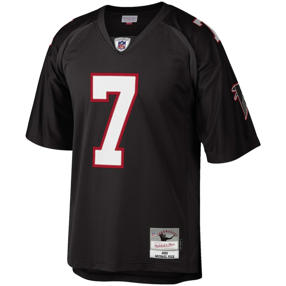 Mitchell & Ness Michael Vick Atlanta Falcons Big & Tall 2002 Retired Player Replica Jersey Black