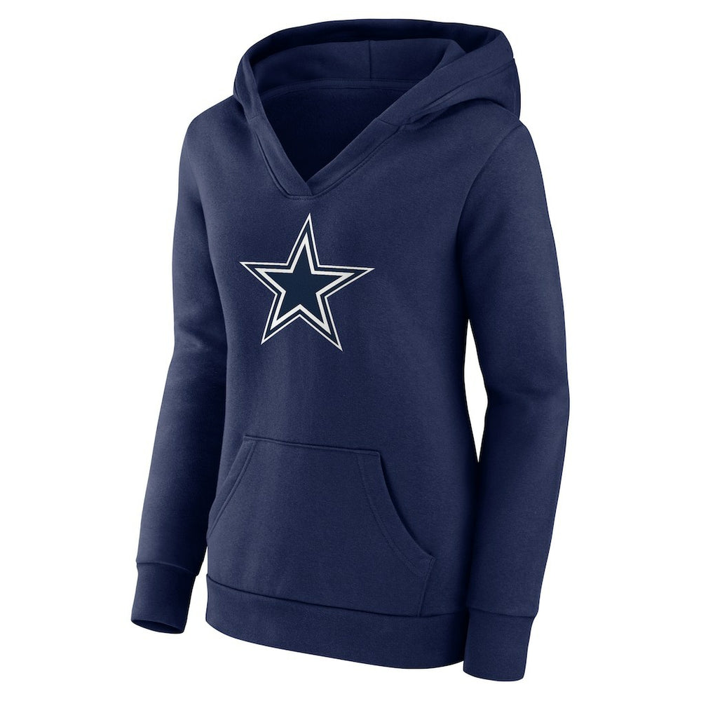 Fanatics Dak Prescott Dallas Cowboys Women's Player Icon Name & Number V-Neck Pullover Hoodie Navy