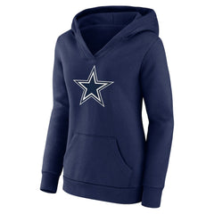 Fanatics Dak Prescott Dallas Cowboys Women's Player Icon Name & Number V-Neck Pullover Hoodie Navy