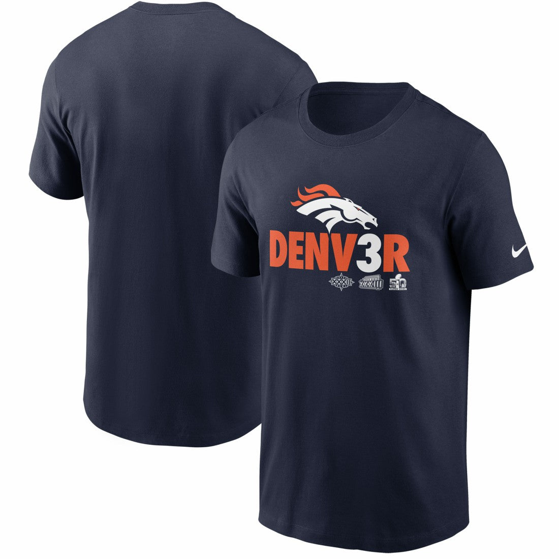 Nike Denver Broncos Hometown Collection Denv3r T-Shirt Navy