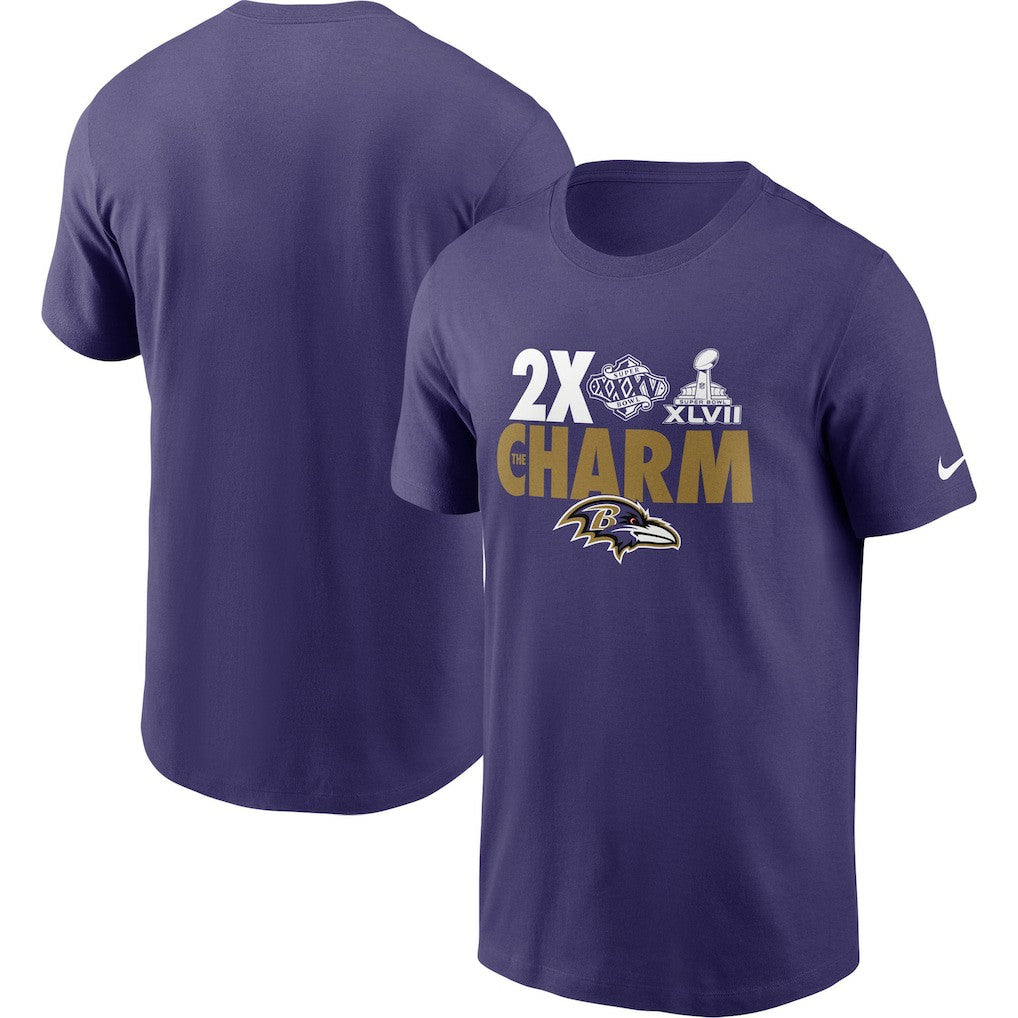 Nike Baltimore Ravens Hometown Collection 2x Super Bowl Champions T-Shirt Purple