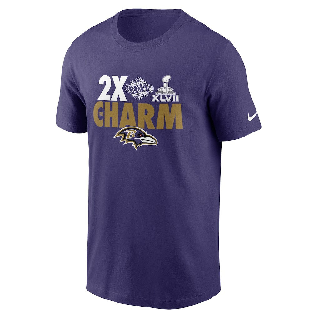 Nike Baltimore Ravens Hometown Collection 2x Super Bowl Champions T-Shirt Purple