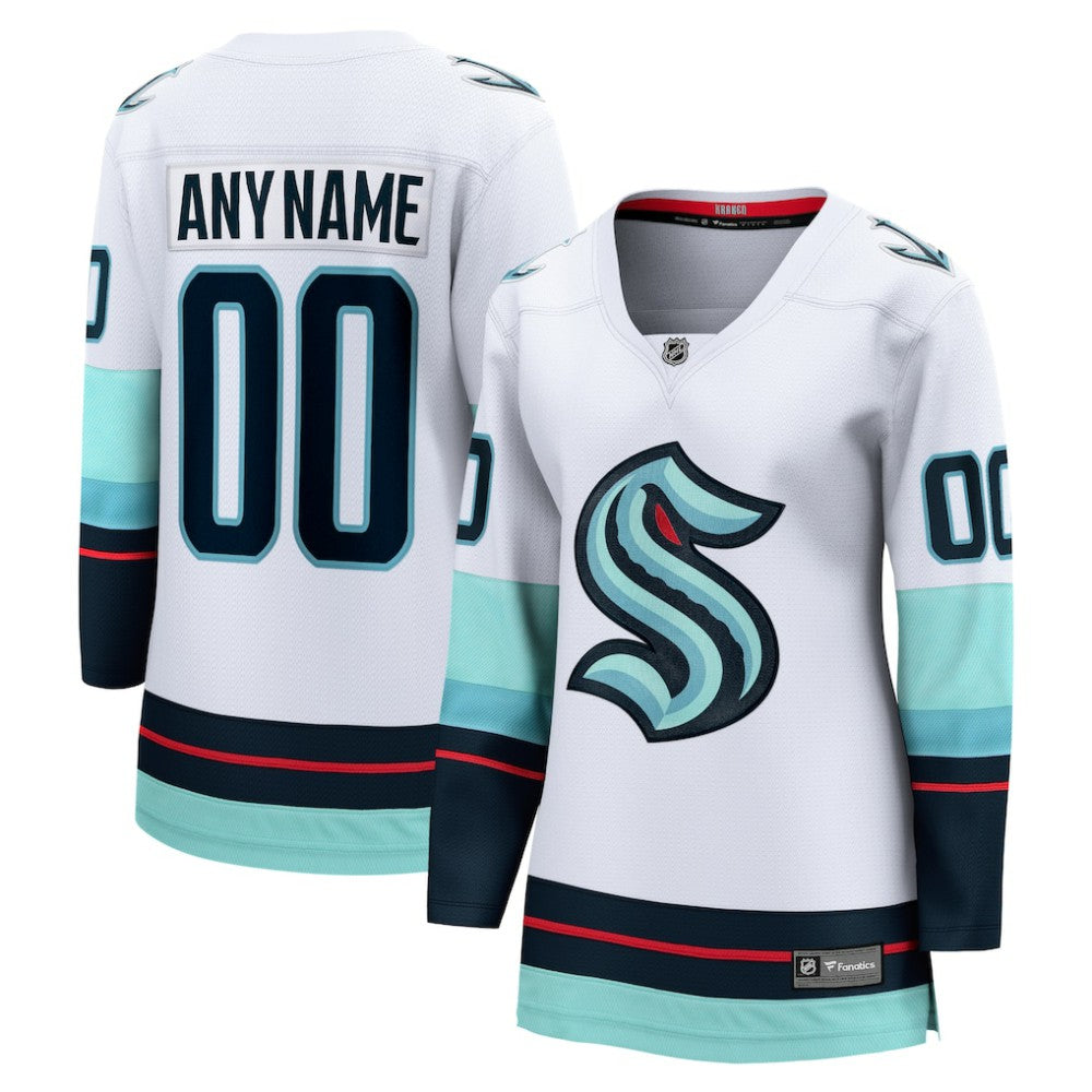Seattle Kraken Fanatics Women's Away Breakaway Custom Jersey - White - NHL 4430653