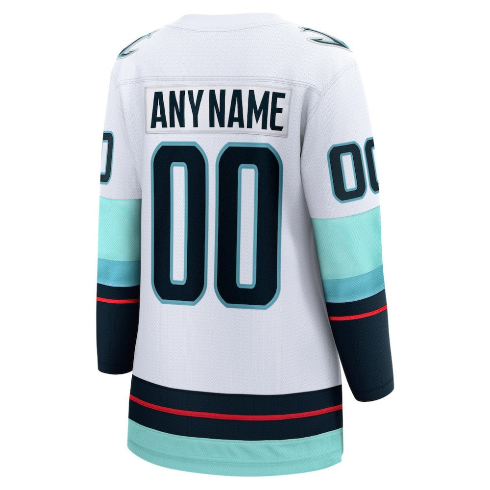 Seattle Kraken Fanatics Women's Away Breakaway Custom Jersey - White - NHL 4430653