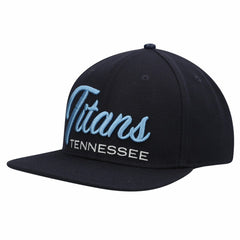 Tennessee Titans Pro Standard Script Wordmark Snapback Hat Navy