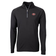 San Francisco 49ers Cutter & Buck Adapt Eco Knit Quarter-Zip Pullover Jacket Black