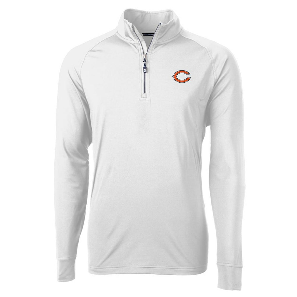 Chicago Bears Cutter & Buck Adapt Eco Knit Quarter-Zip Pullover Jacket White