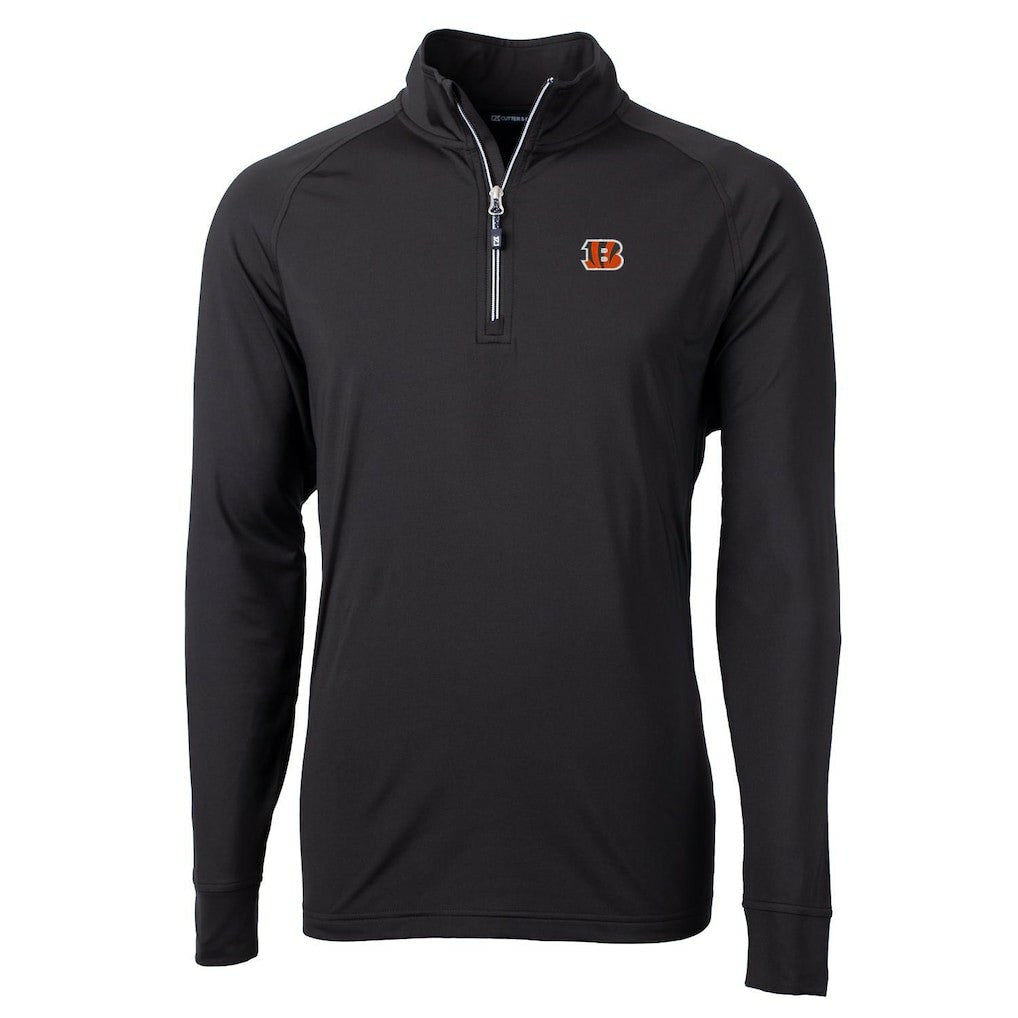 Cincinnati Bengals Cutter & Buck Adapt Eco Knit Quarter-Zip Pullover Jacket Black