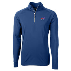 Buffalo Bills Cutter & Buck Adapt Eco Knit Quarter-Zip Pullover Jacket Royal
