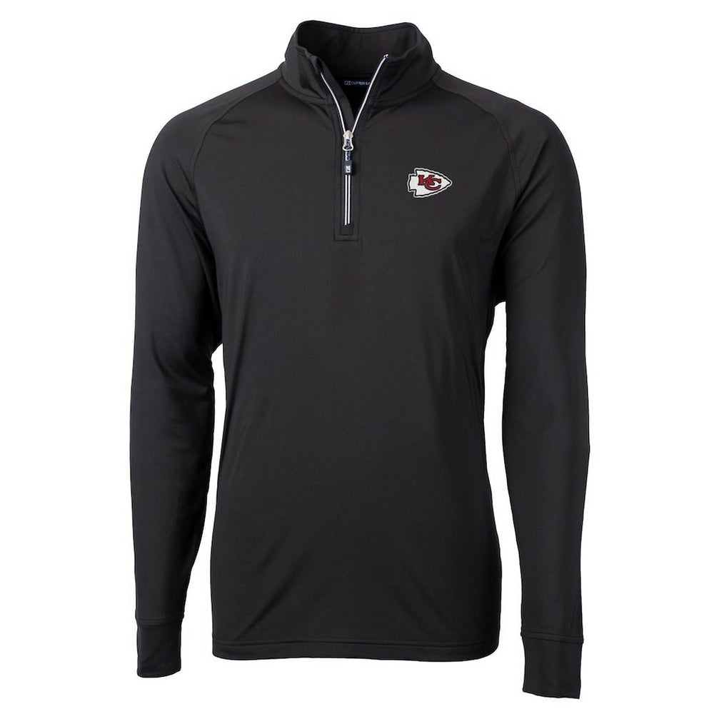 Kansas City Chiefs Cutter & Buck Adapt Eco Knit Quarter-Zip Pullover Jacket Black