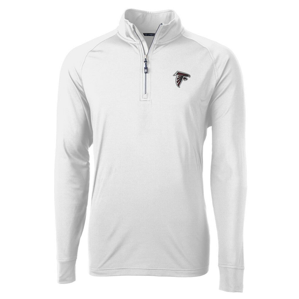 Atlanta Falcons Cutter & Buck Adapt Eco Knit Quarter-Zip Pullover Jacket White