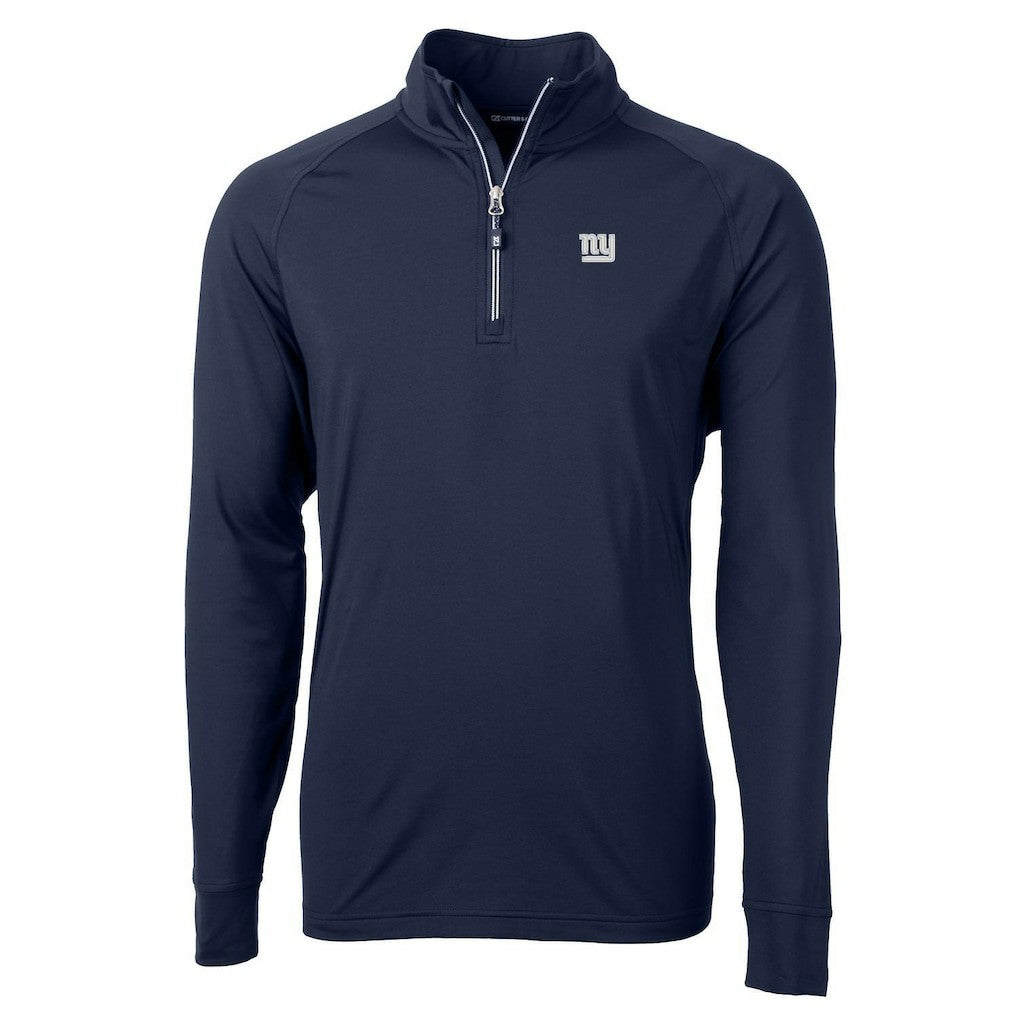 New York Giants Cutter & Buck Adapt Eco Knit Quarter-Zip Pullover Jacket Navy