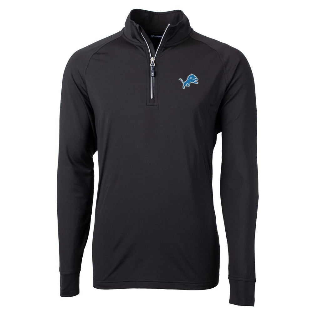 Detroit Lions Cutter & Buck Adapt Eco Knit Quarter-Zip Pullover Jacket Black