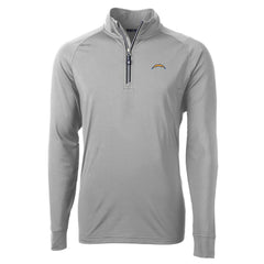 Los Angeles Chargers Cutter & Buck Adapt Eco Knit Quarter-Zip Pullover Jacket Gray