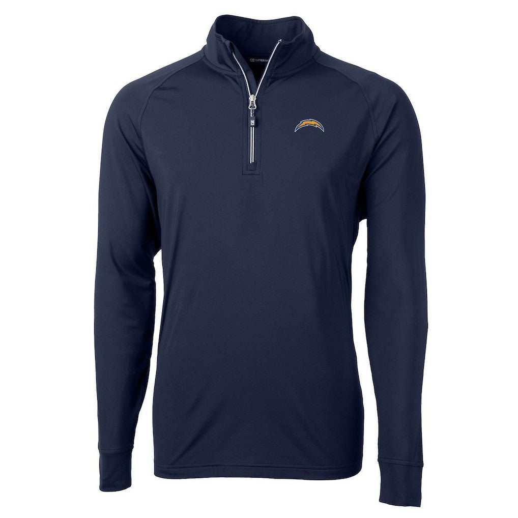Los Angeles Chargers Cutter & Buck Adapt Eco Knit Quarter-Zip Pullover Jacket Navy
