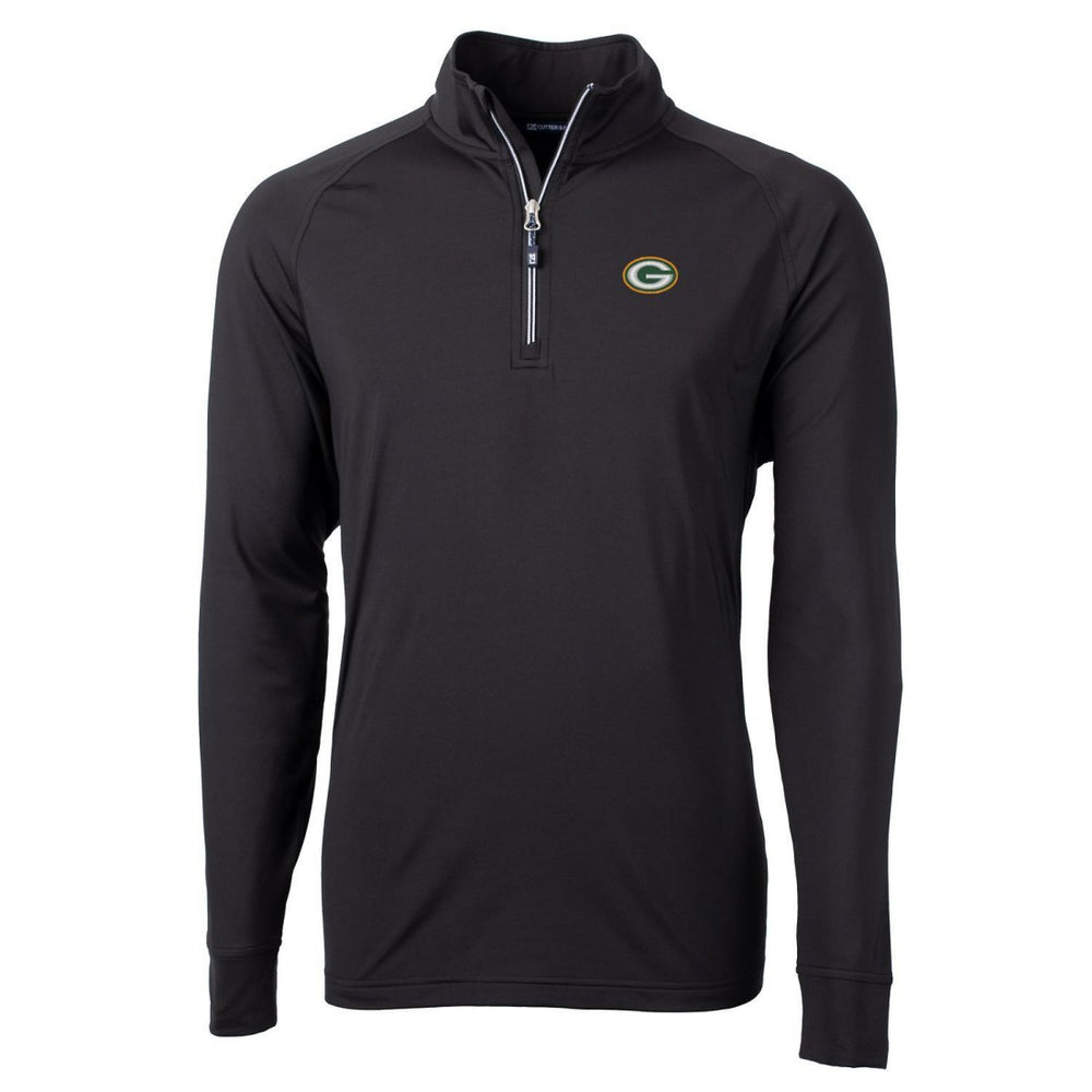 Green Bay Packers Cutter & Buck Adapt Eco Knit Quarter-Zip Pullover Jacket Black
