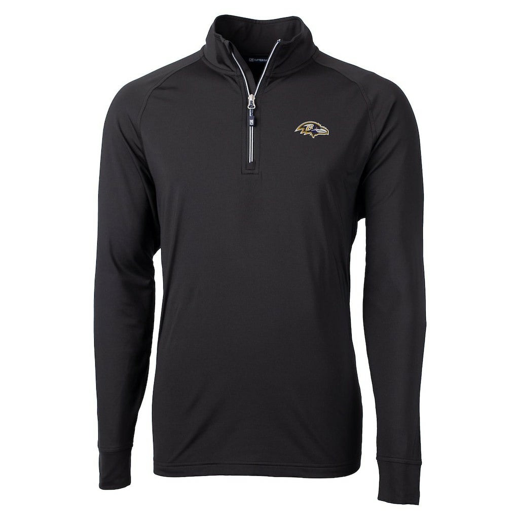 Baltimore Ravens Cutter & Buck Adapt Eco Knit Quarter-Zip Pullover Jacket Black