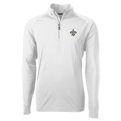 New Orleans Saints Cutter & Buck Adapt Eco Knit Quarter-Zip Pullover Jacket White