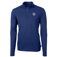 Indianapolis Colts Cutter & Buck Virtue Eco Pique Recycled Quarter-Zip Pullover Jacket Royal