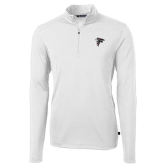Atlanta Falcons Cutter & Buck Virtue Eco Pique Recycled Quarter-Zip Pullover Jacket White