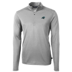 Carolina Panthers Cutter & Buck Virtue Eco Pique Recycled Quarter-Zip Pullover Jacket Gray