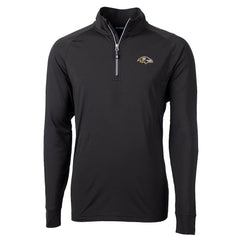 Baltimore Ravens Cutter & Buck Big & Tall Adapt Eco Knit Quarter-Zip Pullover Jacket Black